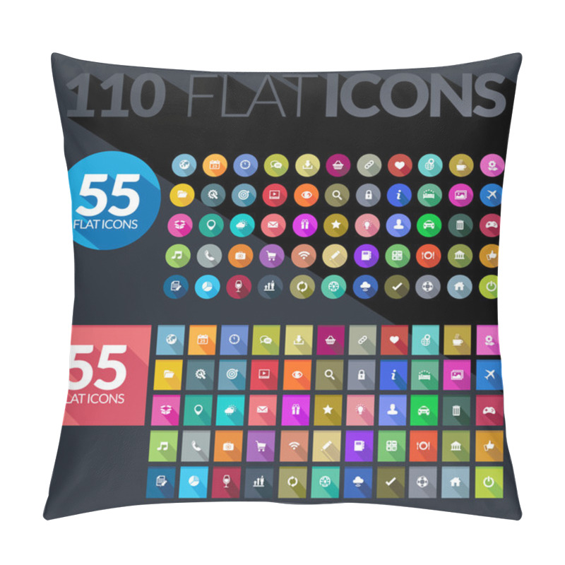 Personality  Set Of Flat Icons For Mobile App And Web Pillow Covers