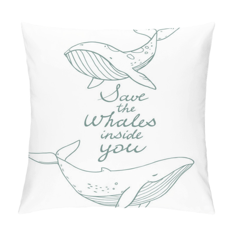 Personality  Cute Cartoon Drawing Sea Life Whales  Pillow Covers