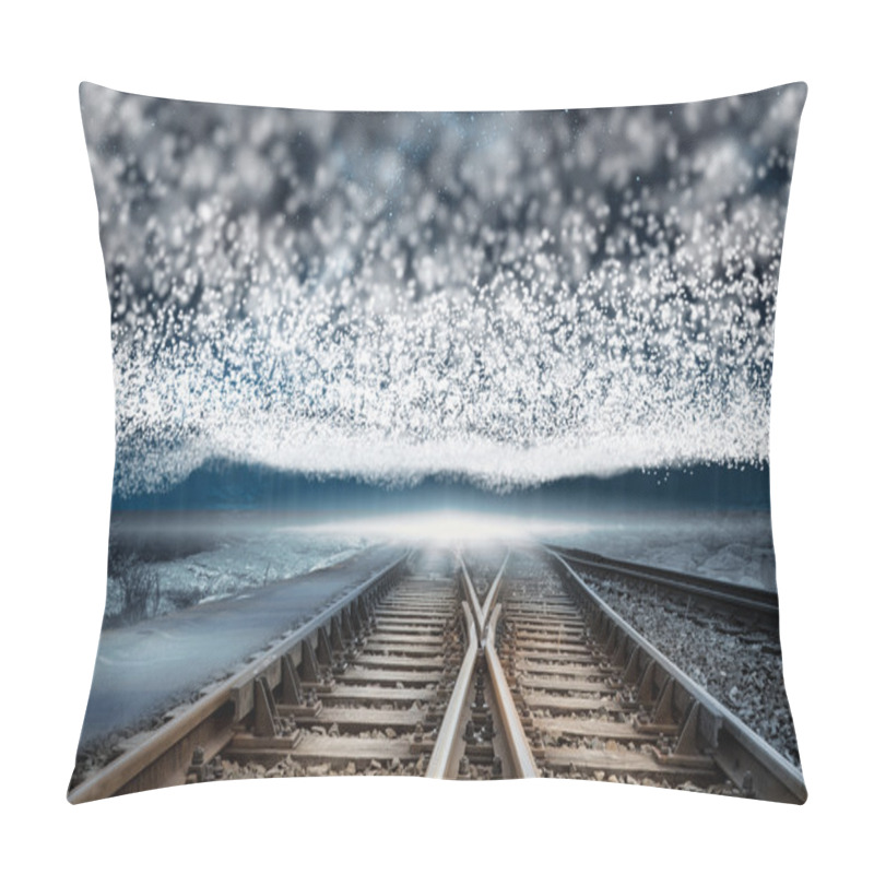 Personality  Train Tracks Under Blanket Of Bright Stars Pillow Covers