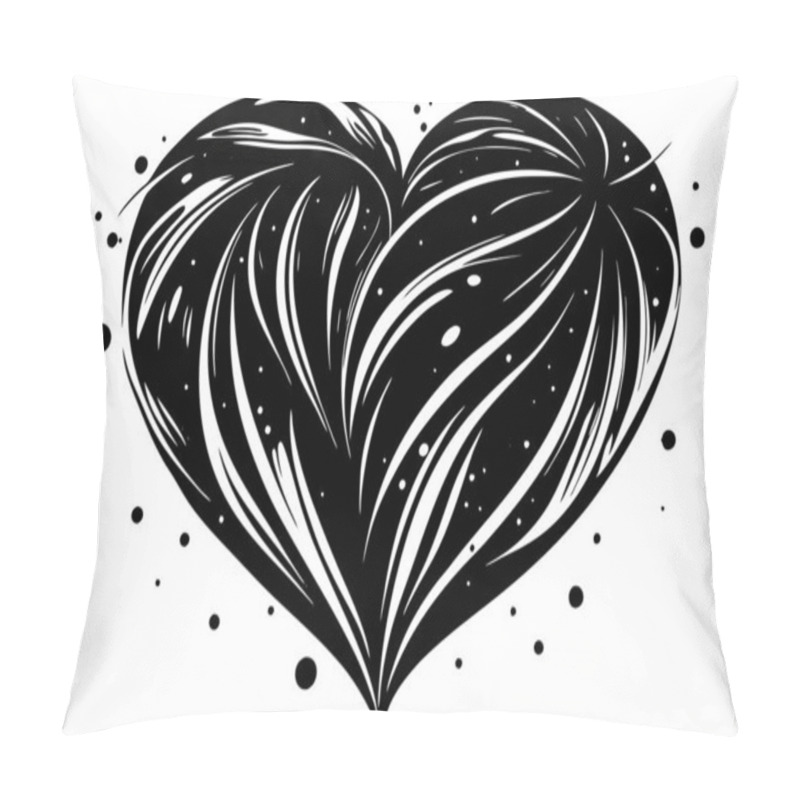 Personality  Vibrant Abstract Heart With Dynamic Shapes And Energy Pillow Covers