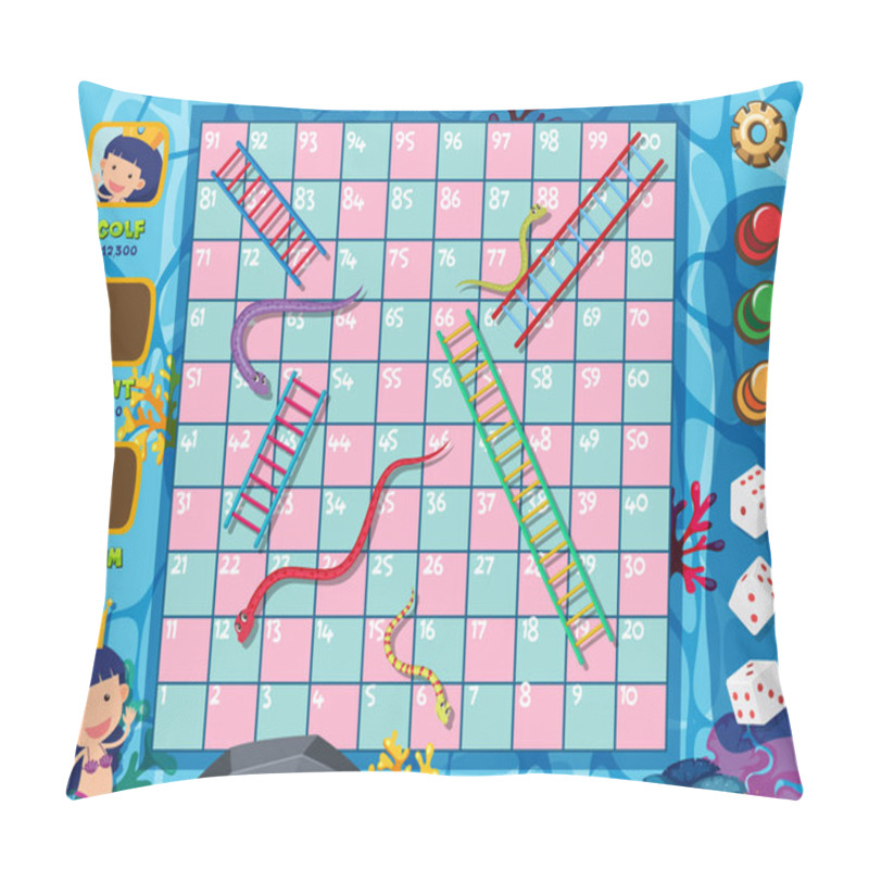 Personality  Boardgame With Mermaid In Ocean Pillow Covers