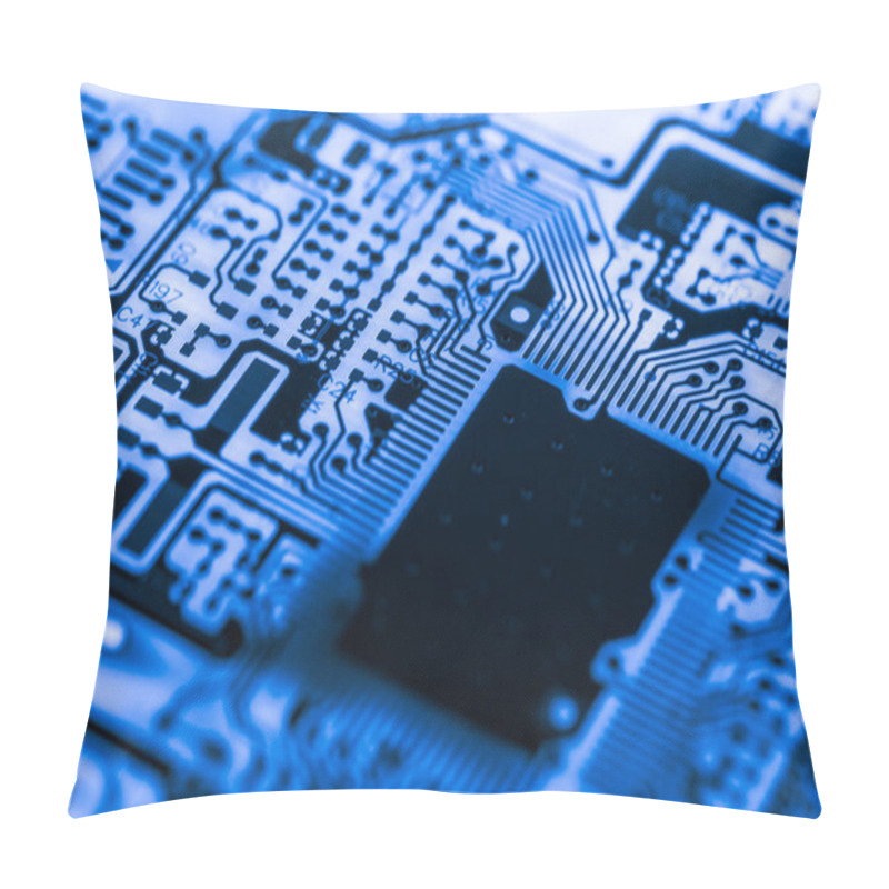 Personality   Close Up Of Electronic Circuits In Technology On Mainboard Computer Background  (logic Board,cpu Motherboard,Main Board,system Board,mobo) Pillow Covers