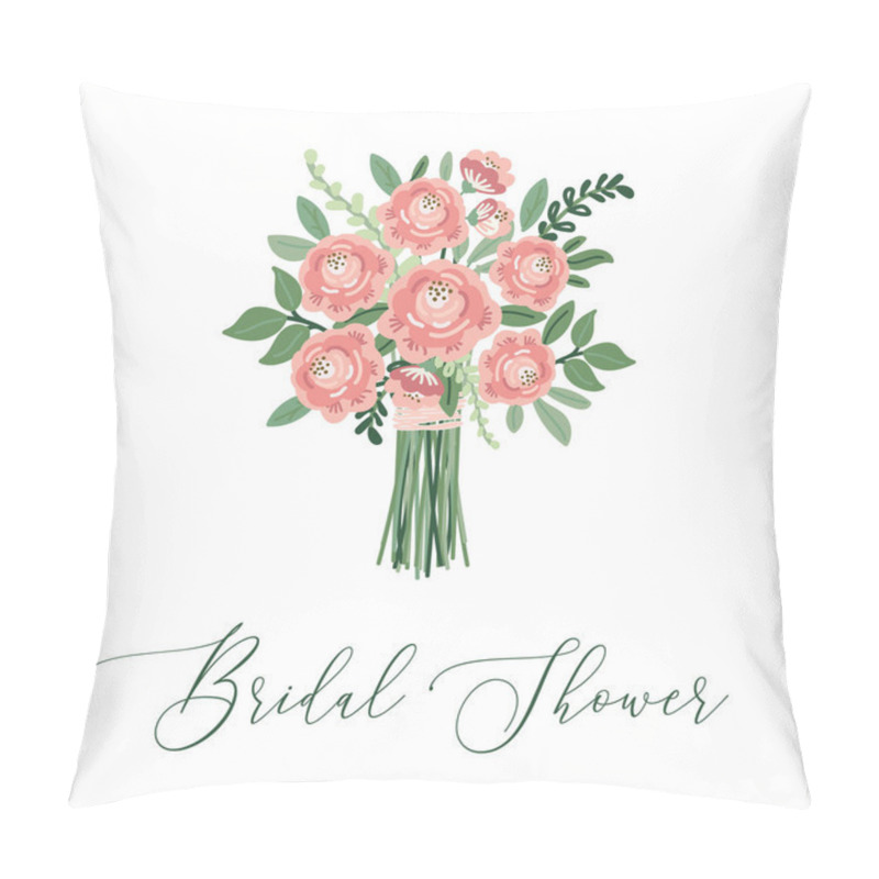 Personality  Cute Botanical Theme Floral Background With Bouquets Of Hand Drawn Rustic Roses And Leaves Branches In Neutral Colors Pillow Covers