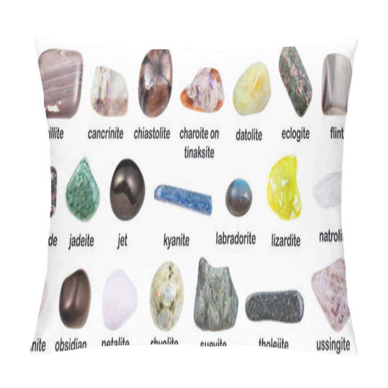 Personality  Collection Of Gemstones With Descriptions Pillow Covers