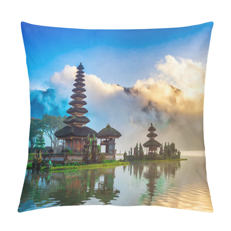 Personality  Pura Ulun Danu Bratan Temple In Bali, Indonesia. Pillow Covers