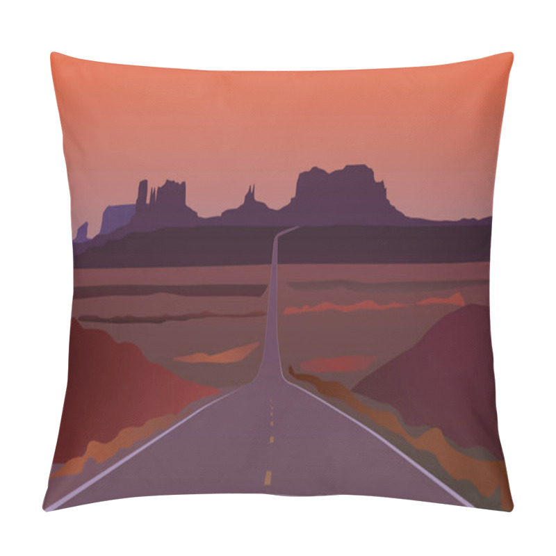 Personality  Arizona Road Landscape Vector Eps 10 Pillow Covers