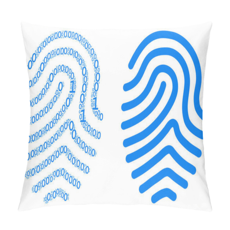 Personality  Fingerprint Composition Of Binary Digits Pillow Covers