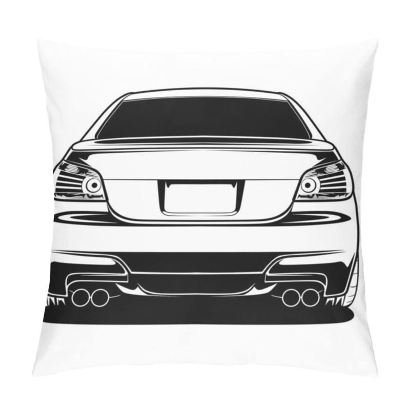 Personality  Black And White Car Illustration For Conceptual Design. Good For Poster, Sticker, T Shirt Print, Banner. Pillow Covers