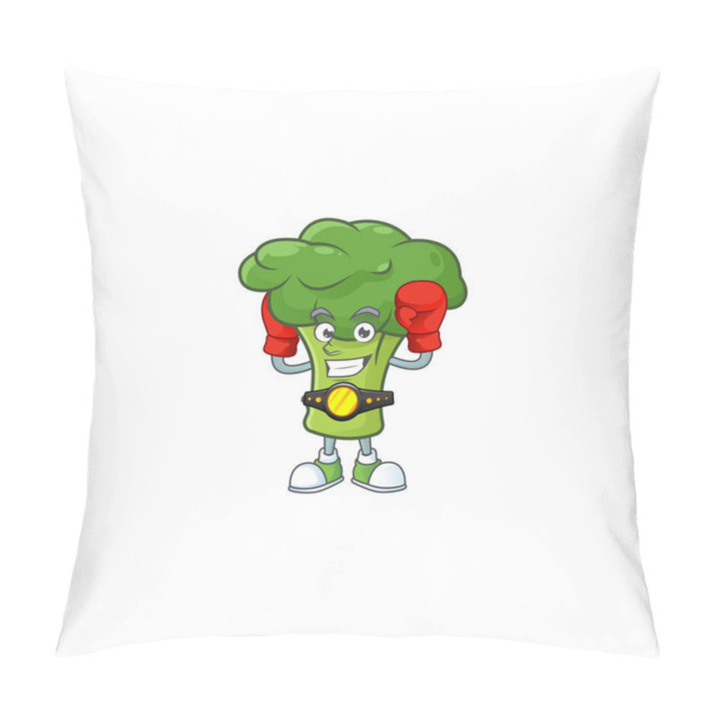 Personality  Funny Face Boxing Green Broccoli Cartoon Character Design Pillow Covers