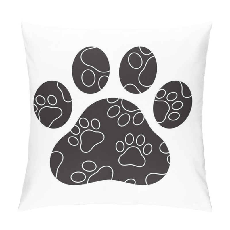 Personality  Dog Paw Vector Footprint Logo Icon Camouflage Graphic Symbol Illustration French Bulldog Bear Cat Cartoon Pillow Covers