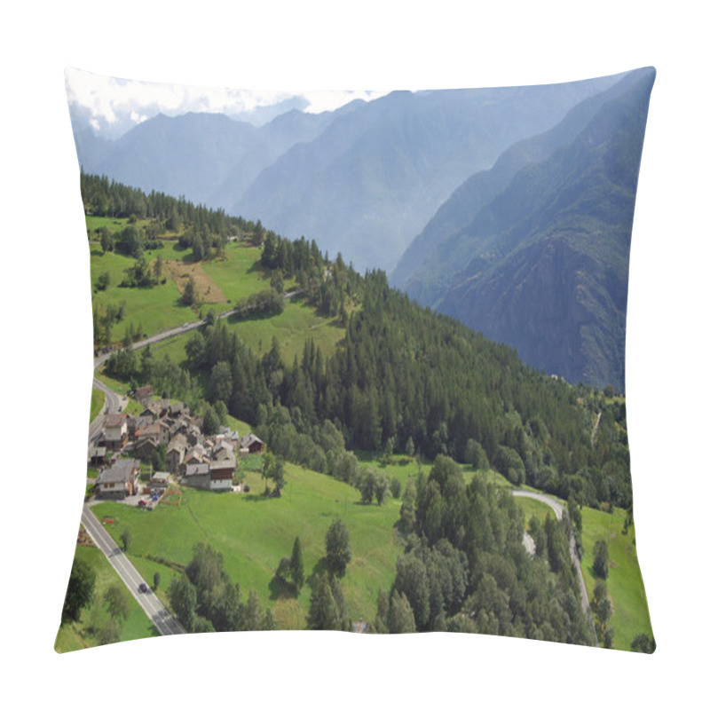 Personality  Houses In A Slope Of The Valle D'Aosta Pillow Covers