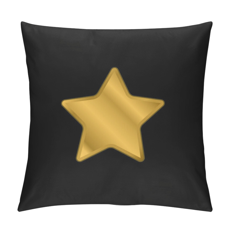 Personality  Black Star Silhouette Gold Plated Metalic Icon Or Logo Vector Pillow Covers