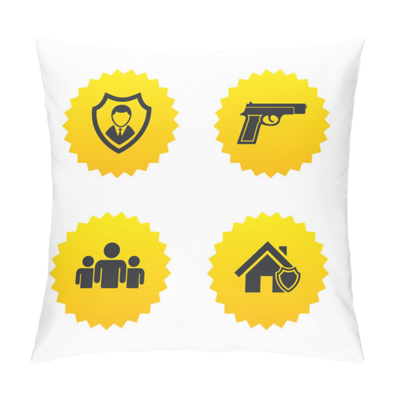 Personality  Security Agency Icons. Home Shield Protection. Pillow Covers