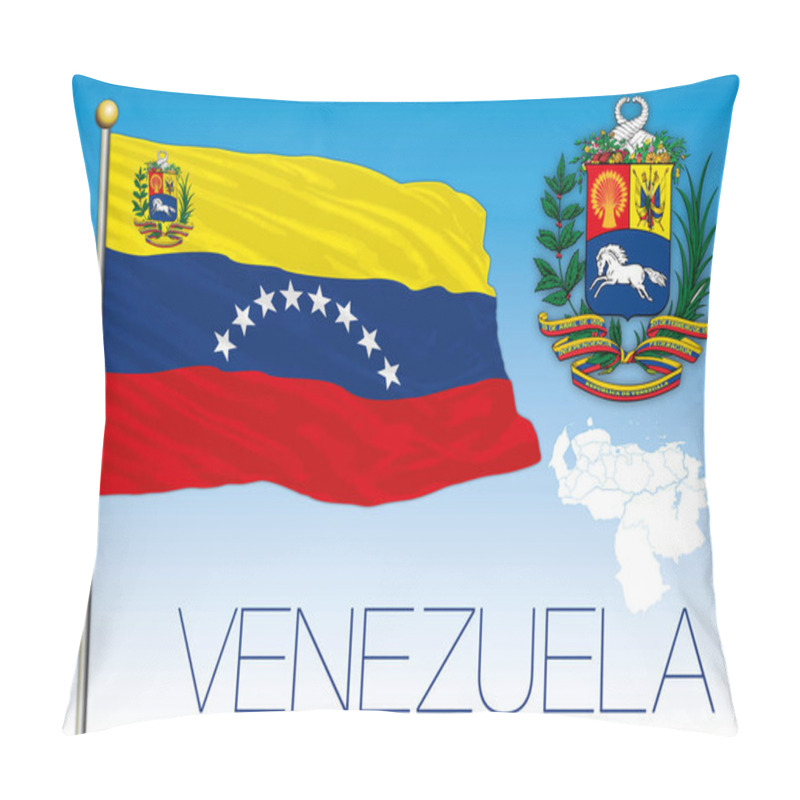 Personality  Venezuela, Republica Bolivariana, Flag, Map And Coat Of Arms Pillow Covers