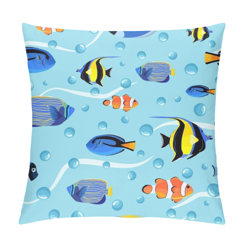 Personality  Abstract Undersea Seamless Pattern. Kids Vector Background. Pillow Covers