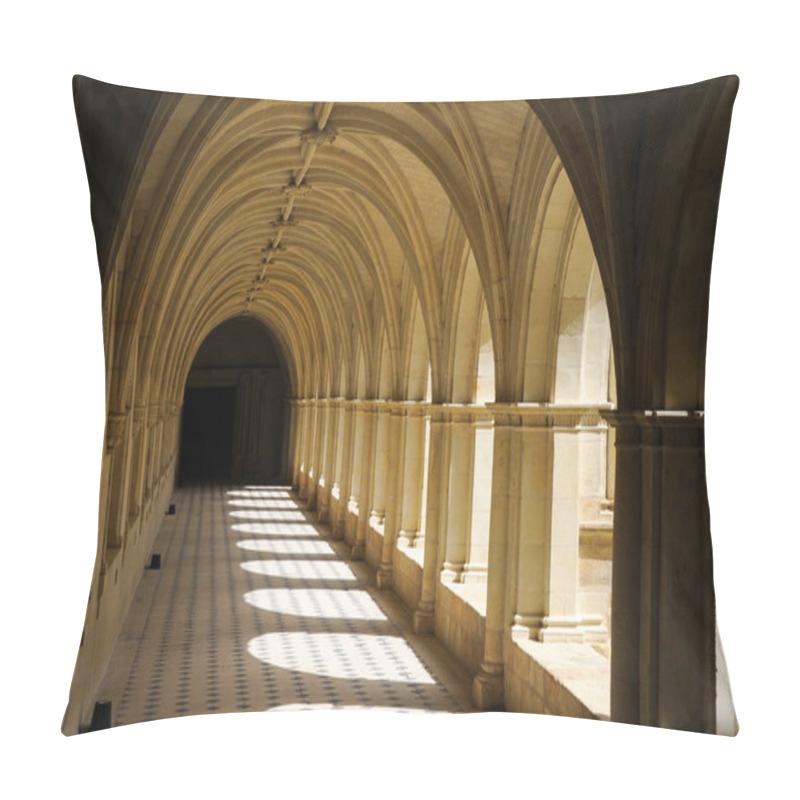 Personality  Fontevraud-l'Abbaye, France - August 24, 2013: An Arcade In The Monastery Of Abbaye Royale De Fontevraud In The Province Of Anjou Pillow Covers