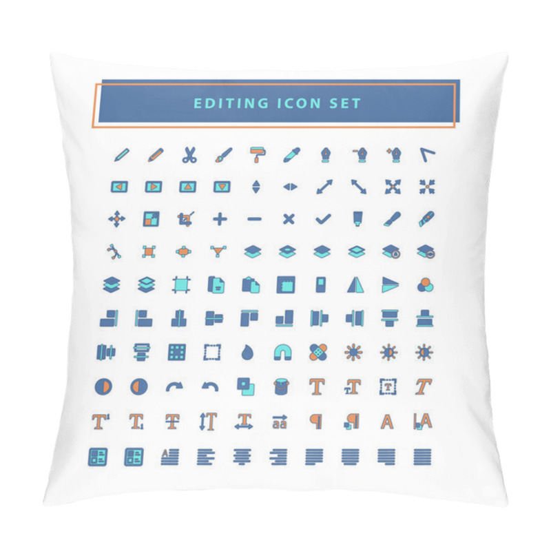 Personality  Vector Of Collection Editing Tool Software Icons Set With Filled Outline Style Design Pillow Covers