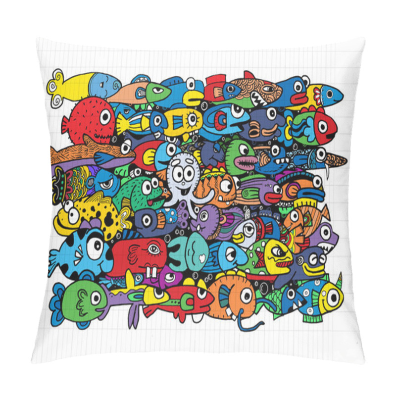 Personality  Crazy Cute Marine Life Drawing Style Pillow Covers