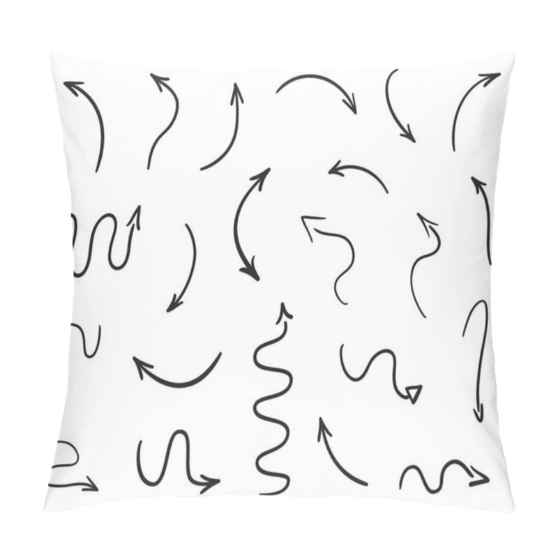 Personality  Infographic Elements On Isolated White Background. Hand Drawn Simple Arrows. Line Art. Set Of Different Pointers. Abstract Indicators. Black And White Illustration. Sketchy Doodles For Work Pillow Covers