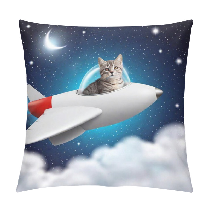 Personality  3 D Rendering Of A Flying Cat Pillow Covers