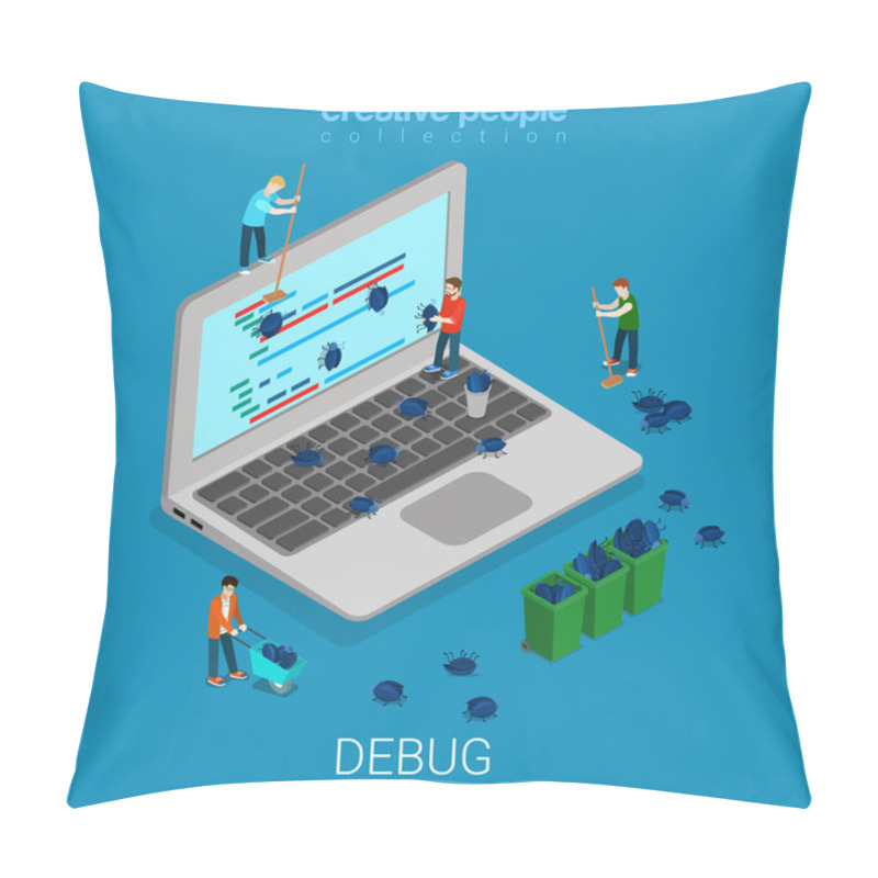 Personality  Debug Software Technology Isometric Concept Pillow Covers