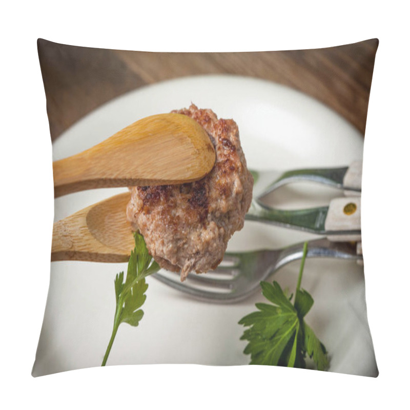 Personality  Fried Pork Chops In The Pan. Pillow Covers