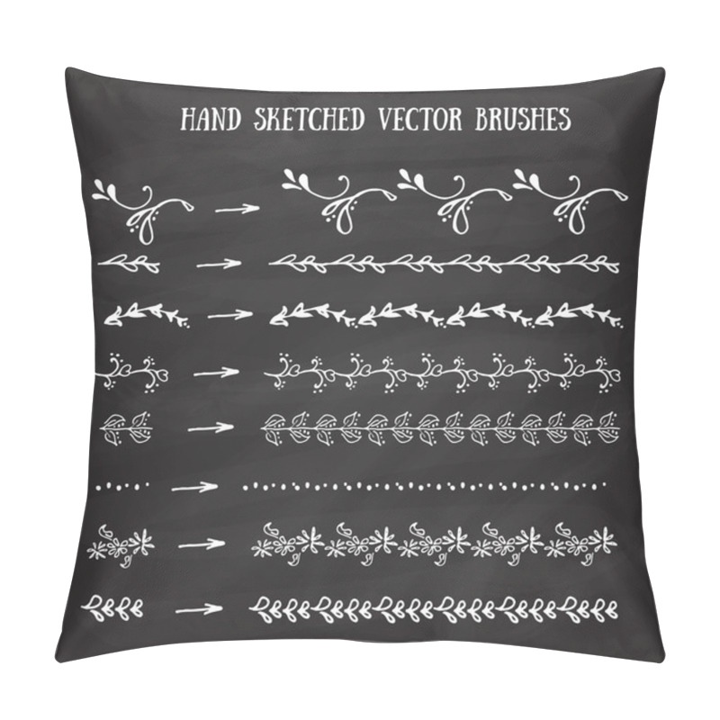 Personality  Vector Hand Sketched Brushes. Pillow Covers