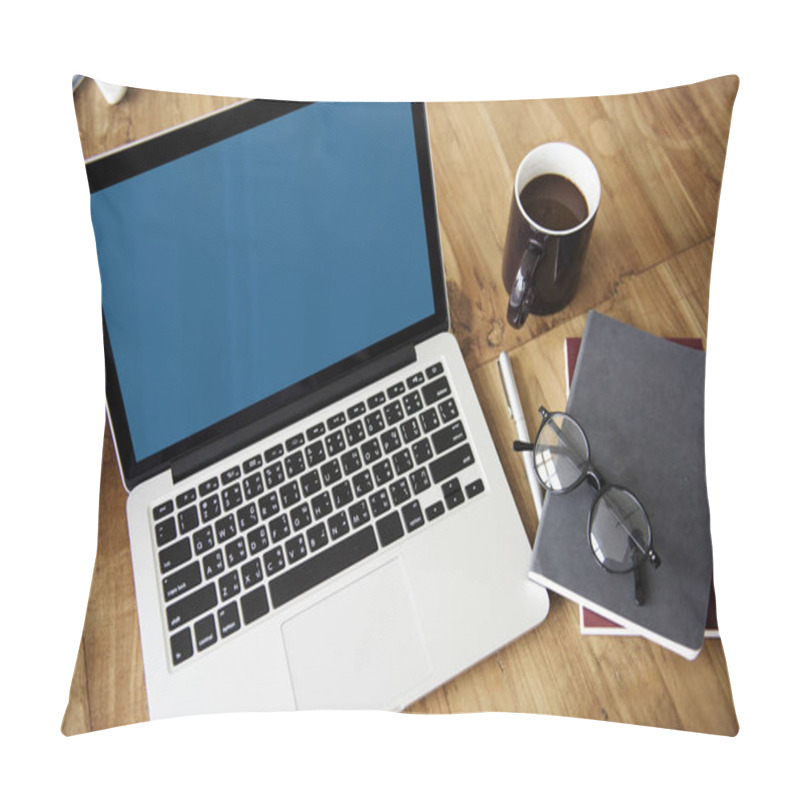 Personality  Laptop Computer On Workplace Pillow Covers