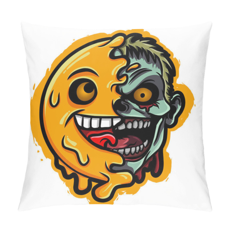 Personality  The Monster Half Skull Emoticon Pillow Covers