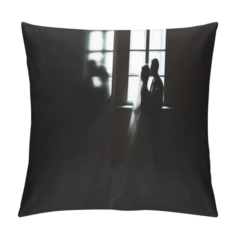 Personality  Bridal Couple In Window Opening  Pillow Covers