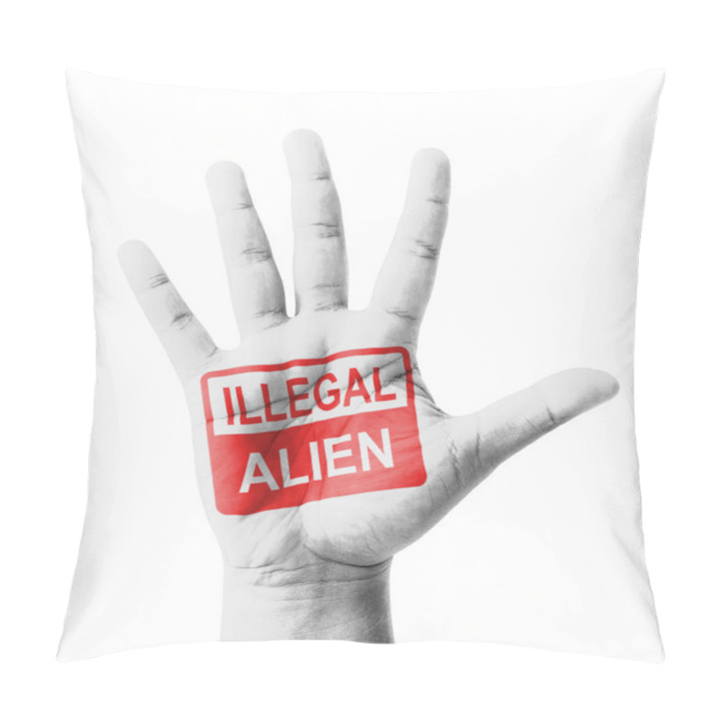 Personality  Open Hand Raised, Illegal Alien Sign Painted, Multi Purpose Conc Pillow Covers