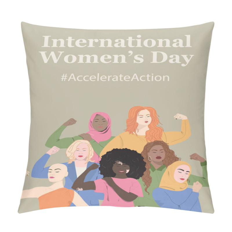 Personality  Concept Of Woman, Femininity, Diversity, Independence And Equality.  Pillow Covers