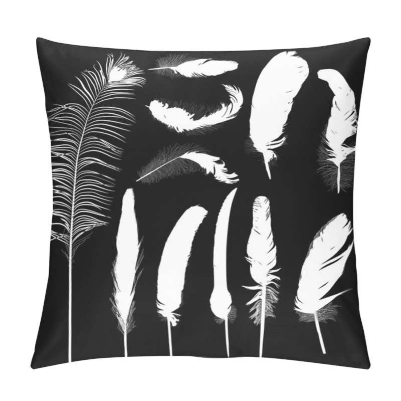 Personality  Eleven White Feathers Pillow Covers