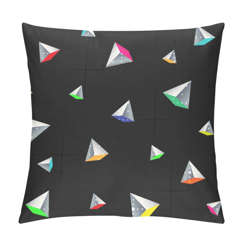 Personality  Geometric Seamless Pattern With Pyramids And Black Background. Pillow Covers