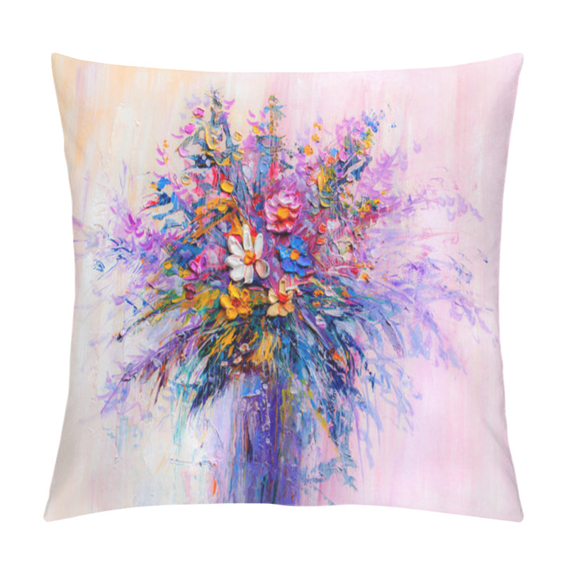 Personality  Oil Painting A Bouquet Of Flowers .  Pillow Covers