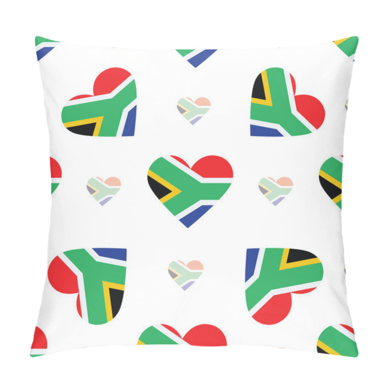 Personality  Republic Of South Africa Flag Patriotic Seamless Pattern National Flag In The Shape Of Heart Pillow Covers