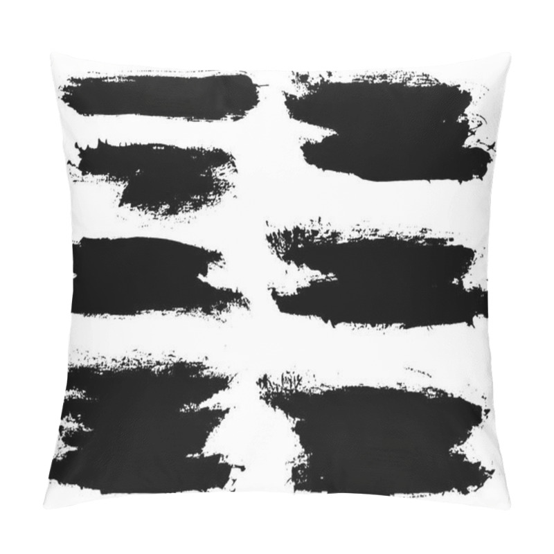 Personality  Brush Strokes Set Vector Painted Isolated Objects Pillow Covers