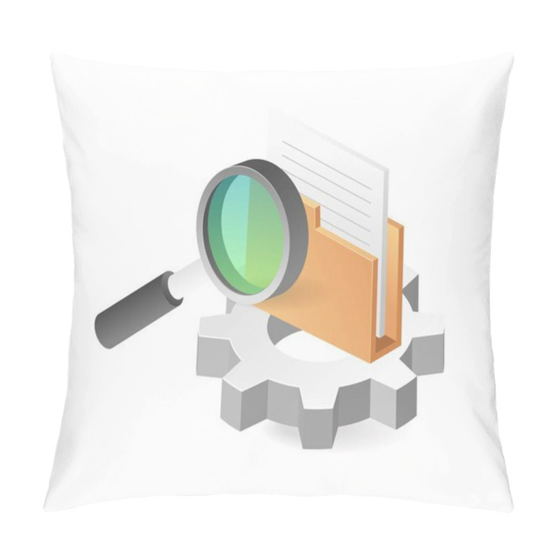 Personality  The Process Of Searching Data In A Folder With A Magnifying Glass Pillow Covers