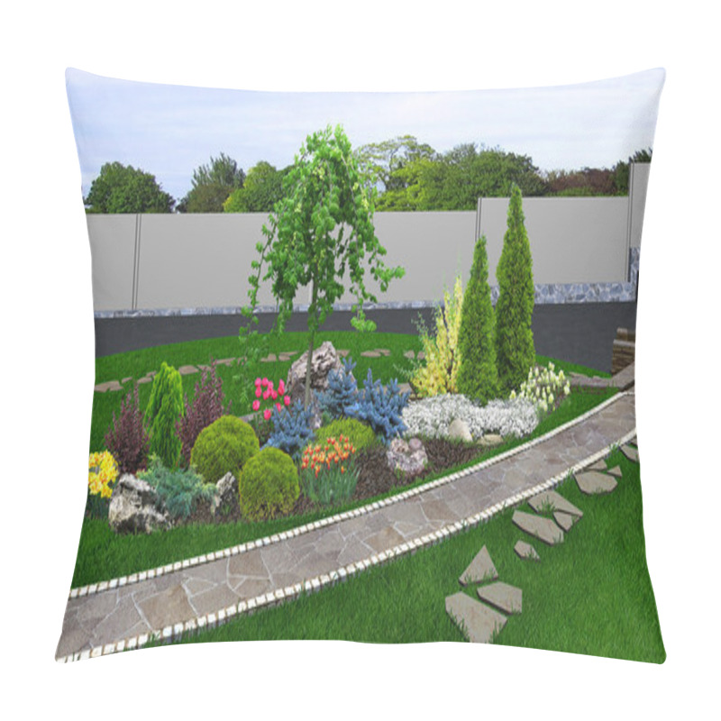 Personality  Backyard Horticultural Background, 3d Render Pillow Covers