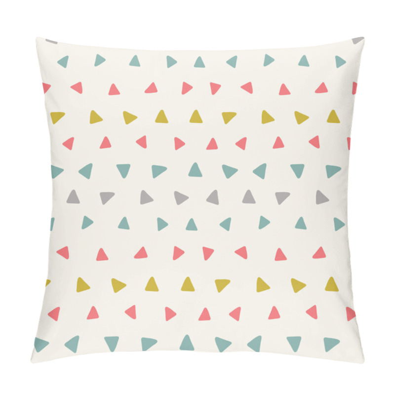 Personality  Sweet Vector Seamless Repeat Pattern Of Hand Drawn Triangles In A Geometric Layout. A Fun Vintage Coloured Design Background. Pillow Covers