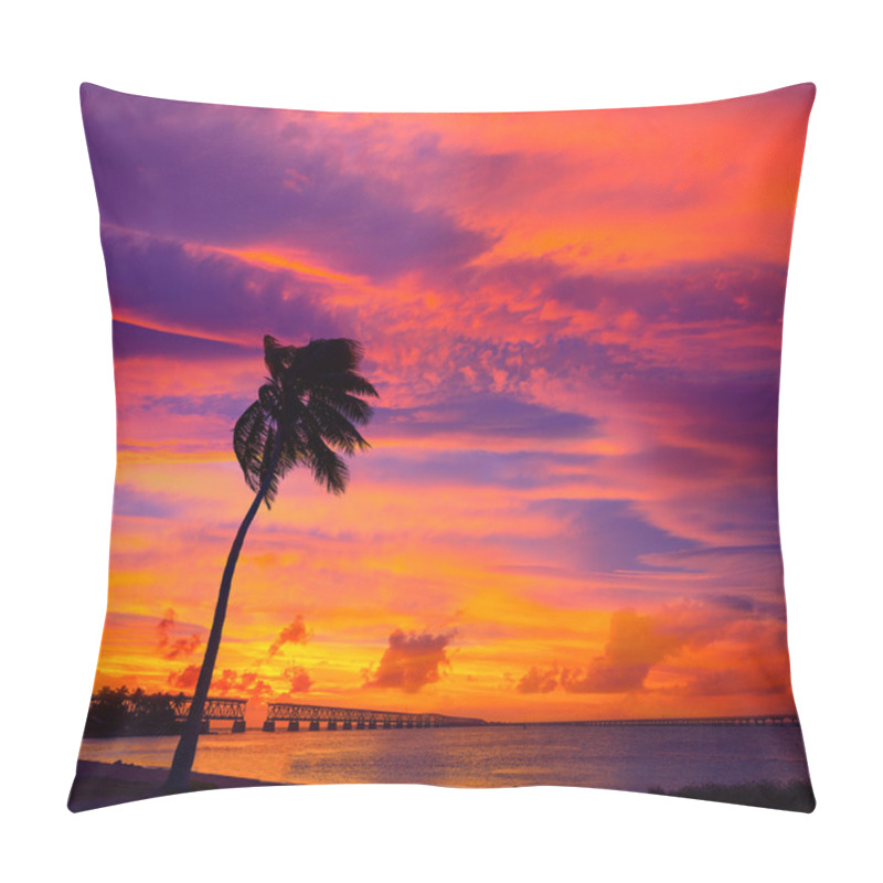 Personality  Florida Keys Old Bridge Sunset At Bahia Honda Pillow Covers