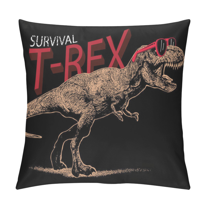 Personality  Stylish T-rex Illustration Pillow Covers