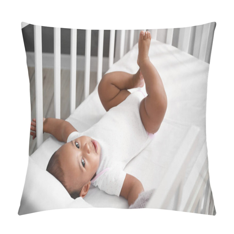 Personality  Cute Little African-American Baby In Crib Pillow Covers