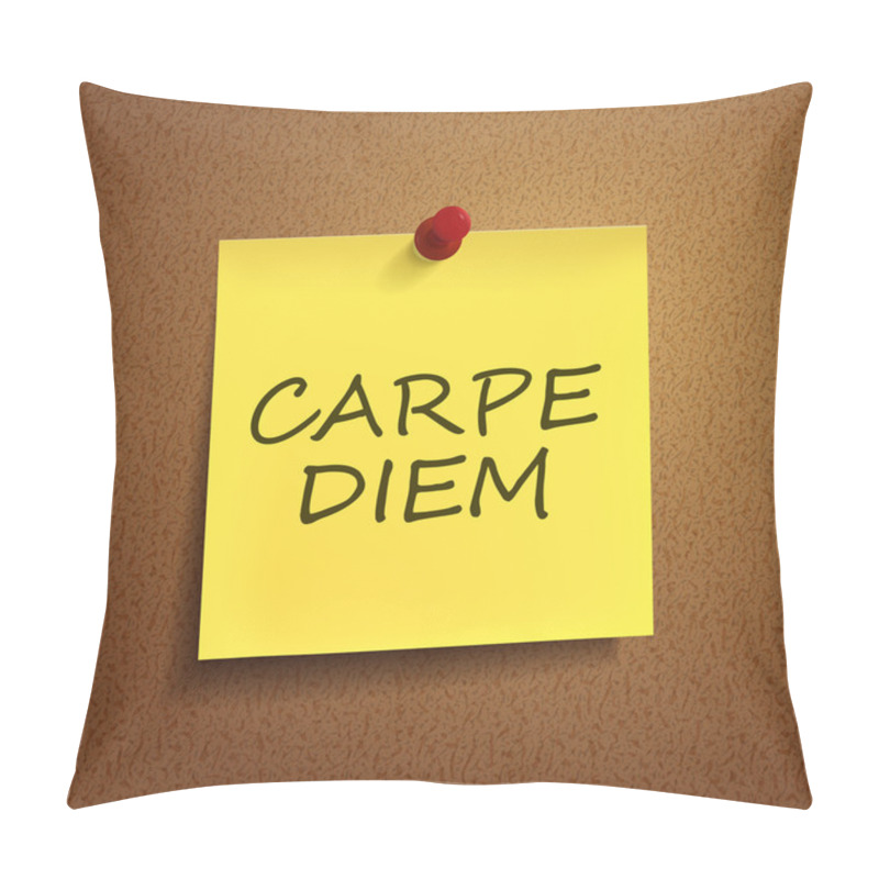 Personality  Carpe Diem Words On Post-it  Pillow Covers