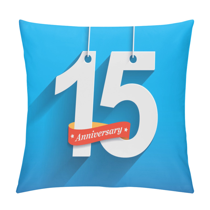 Personality  15 Anniversary Numbers With Ribbon Pillow Covers