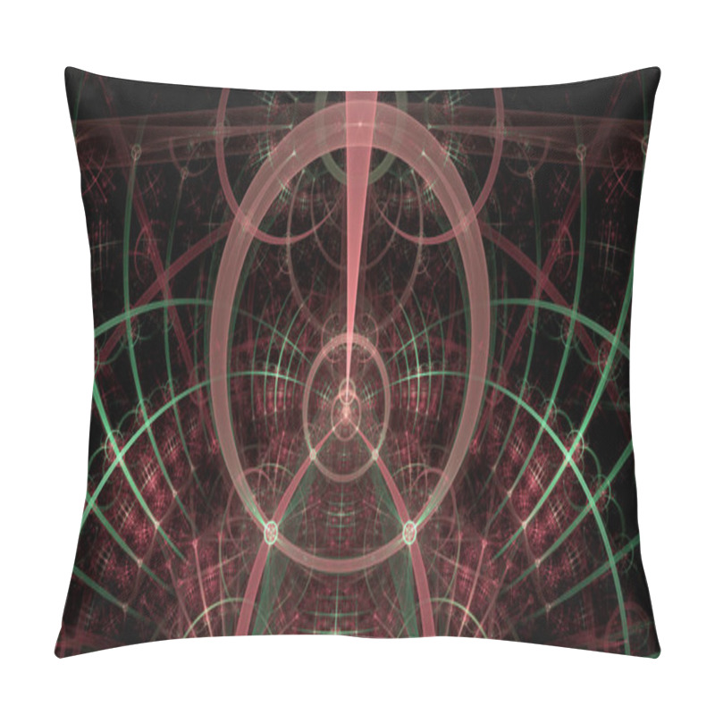 Personality  Abstract Fractal Background Made Out Of Intricate Interconnected Arches, Crosses And Rings In Shining Colors. Pillow Covers