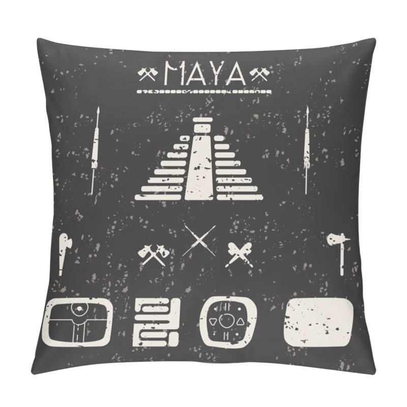 Personality  Design Elements Mystical Signs And Symbols Of The Maya. Pillow Covers