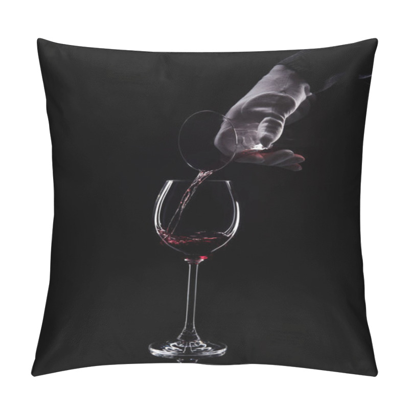 Personality  Sommelier Make Wine Decanting At Studio Black Background Pillow Covers