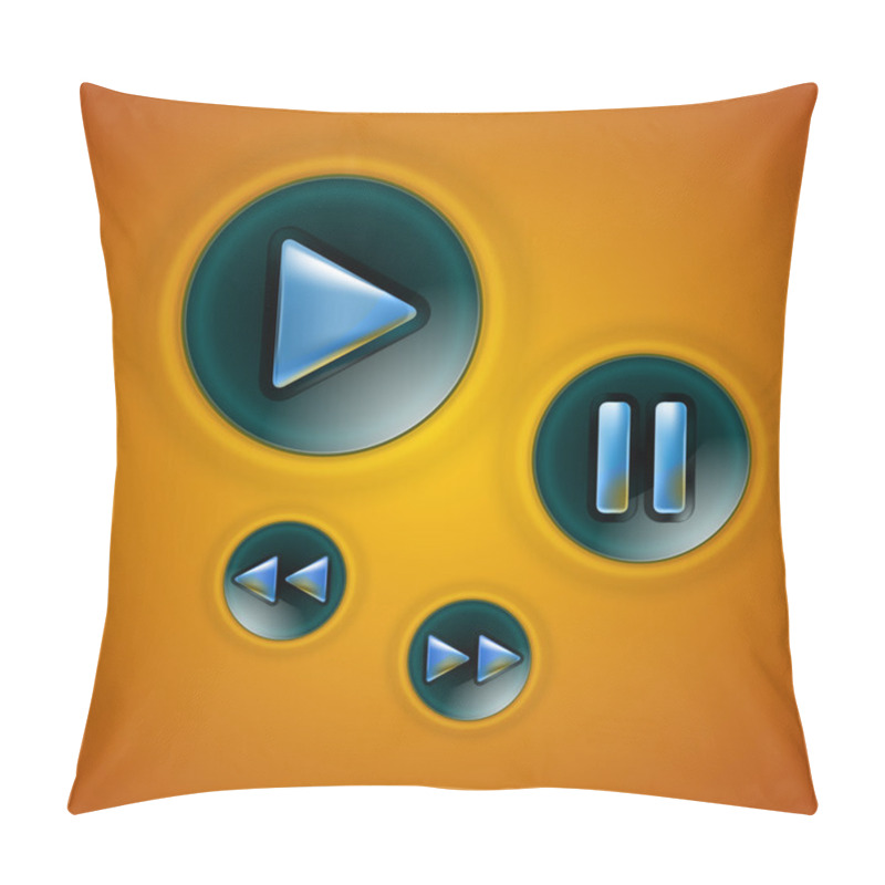 Personality  Multimedia Button Interface,  Vector Illustration  Pillow Covers