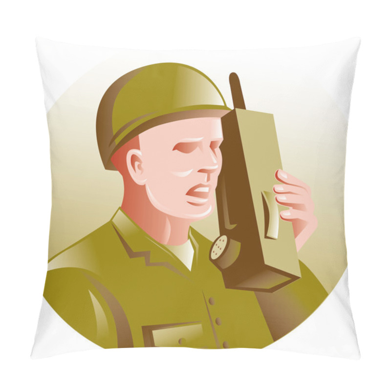 Personality  Military Soldier Talking Radio Walkie-talkie Pillow Covers